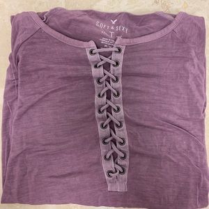 Super soft shirt with lace up detail